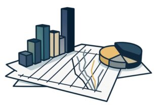 Image showing a graph, bars and a pie chart.